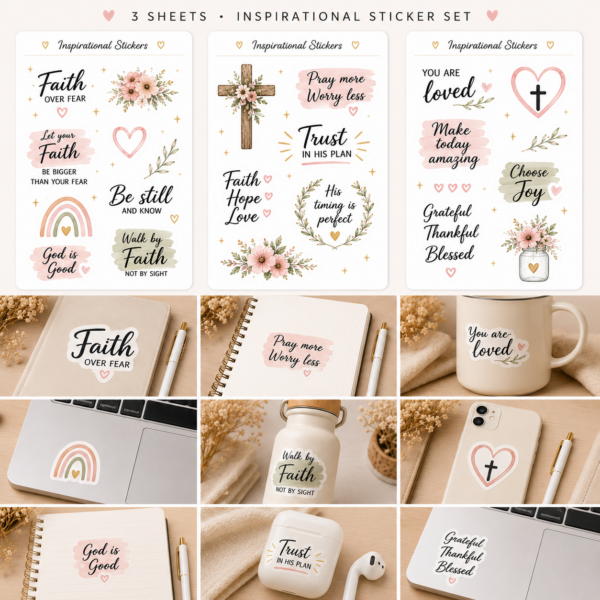 Blessed & Be Still Christian Sticker Collection